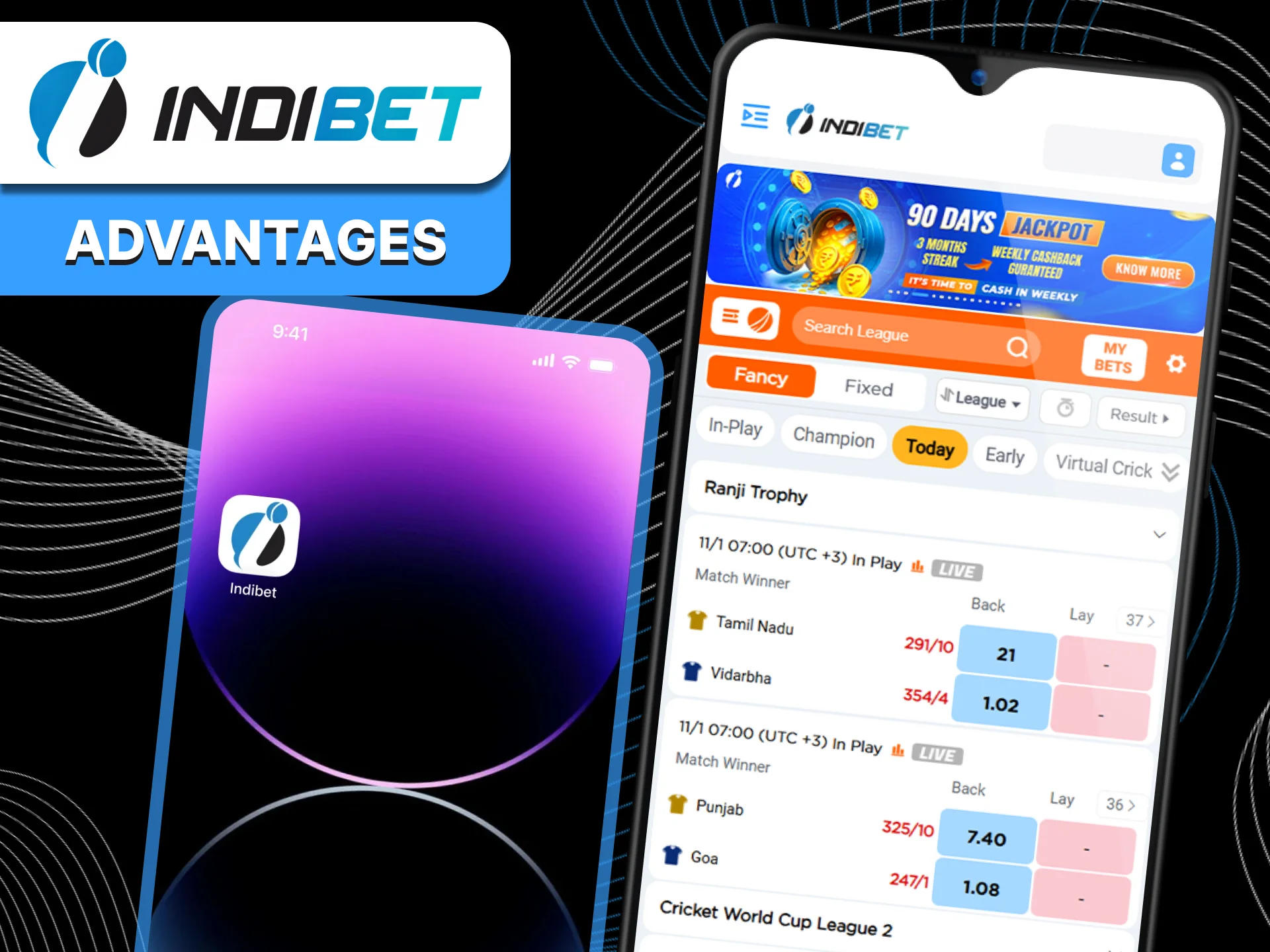 Indibet app is much more comfortable and funny to place bets in.