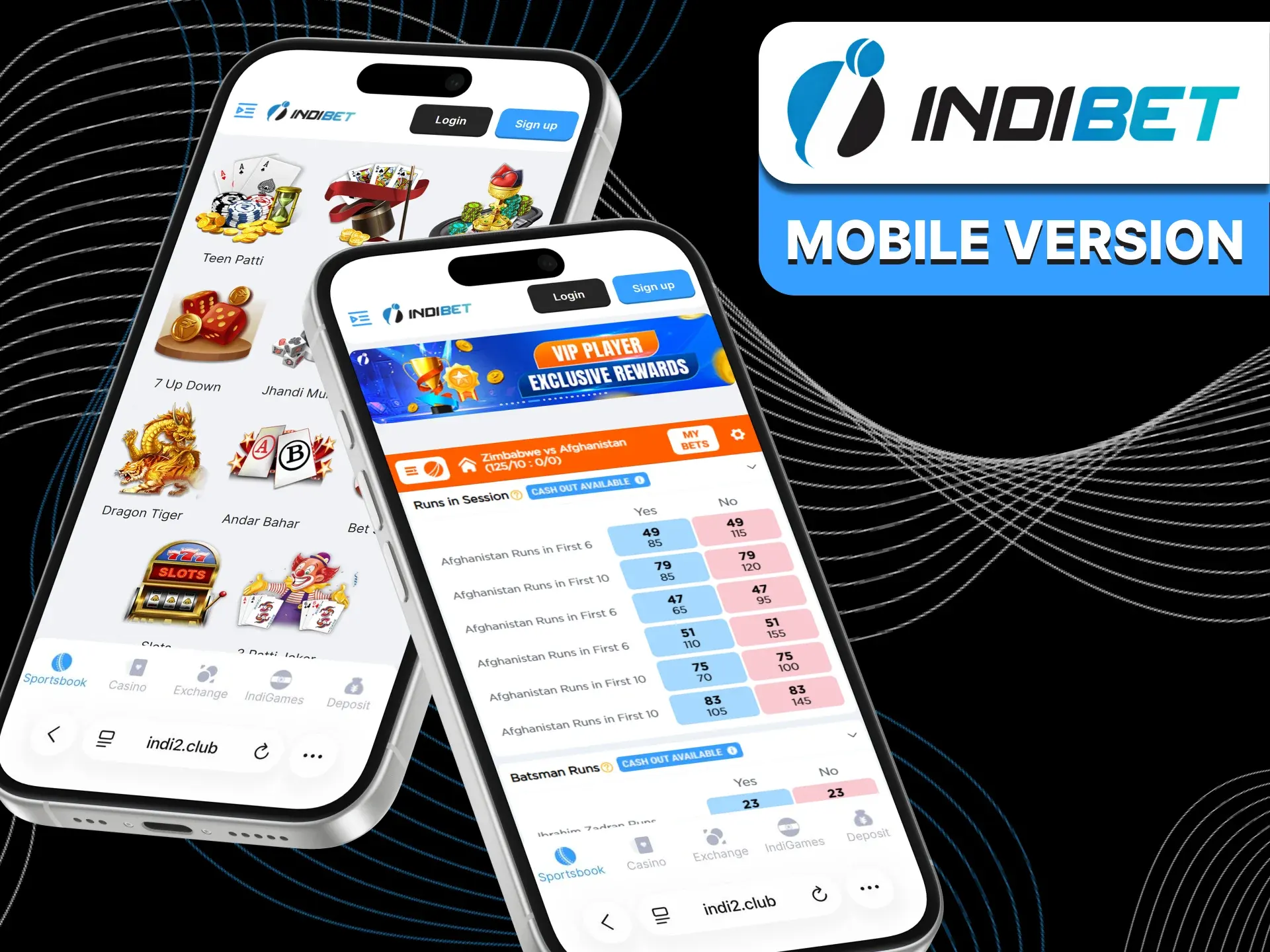 If you don't have to download the Indibet app you can use the mobile version.